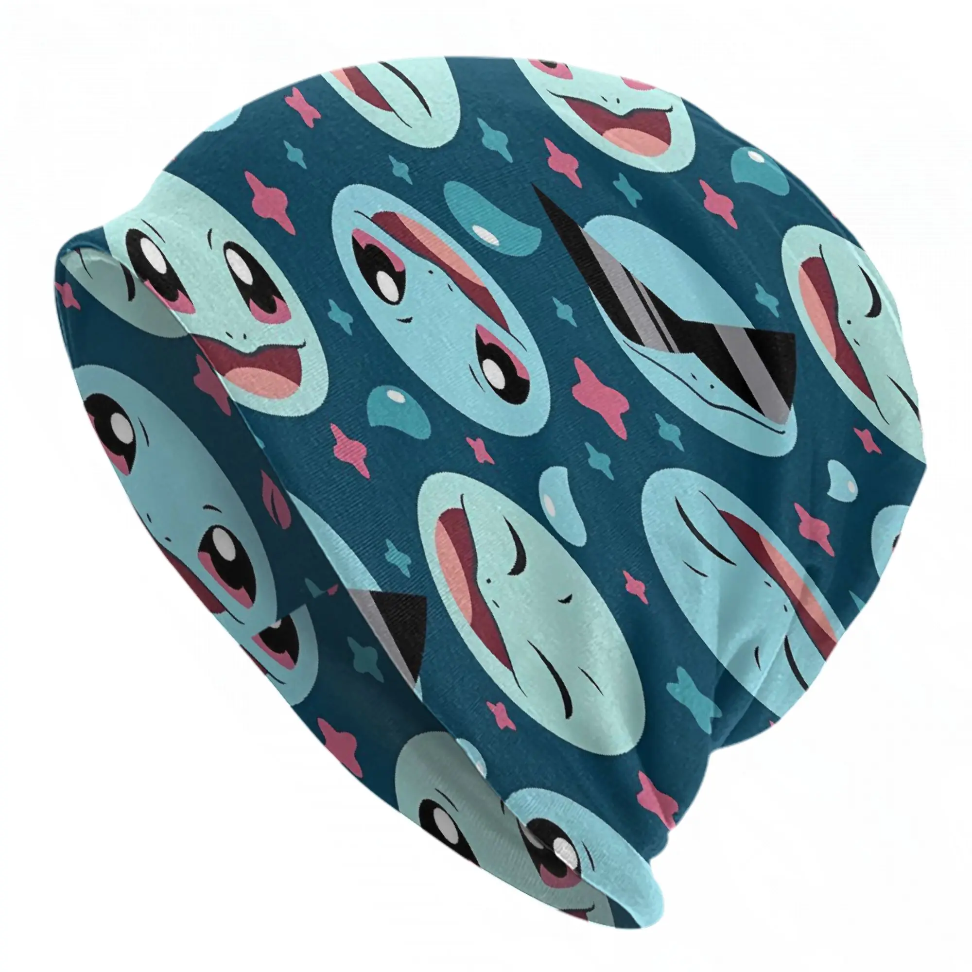 Cartoon Pocket Monsters Bonnet Hats  Beanie Hats Graphic Knit Hat Winter Funny Female Male Outdoor Head Wrap Caps