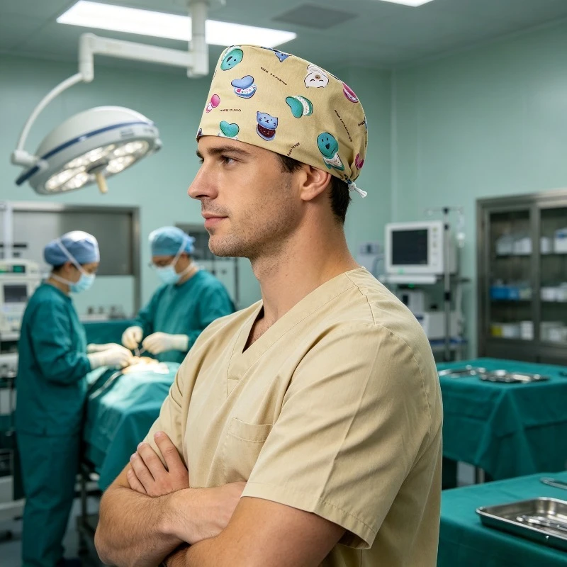 

Breathable Cartoon Printed Pure Cotton Surgical Cap, Universal Head Cap for Male and Female Medical Staff in The Operating Room
