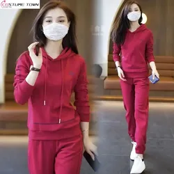 Spring and Autumn Casual Women's Set 2024 New Fashionable Slimming Top+Sports Casual Pants Two Piece Set