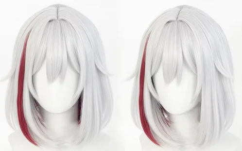 Honkai Star Rail Topaz Cosplay Wig Silver Grey Red Wig Cosplay Anime Cosplay Wigs Heat Resistant Synthetic Wigs Halloween