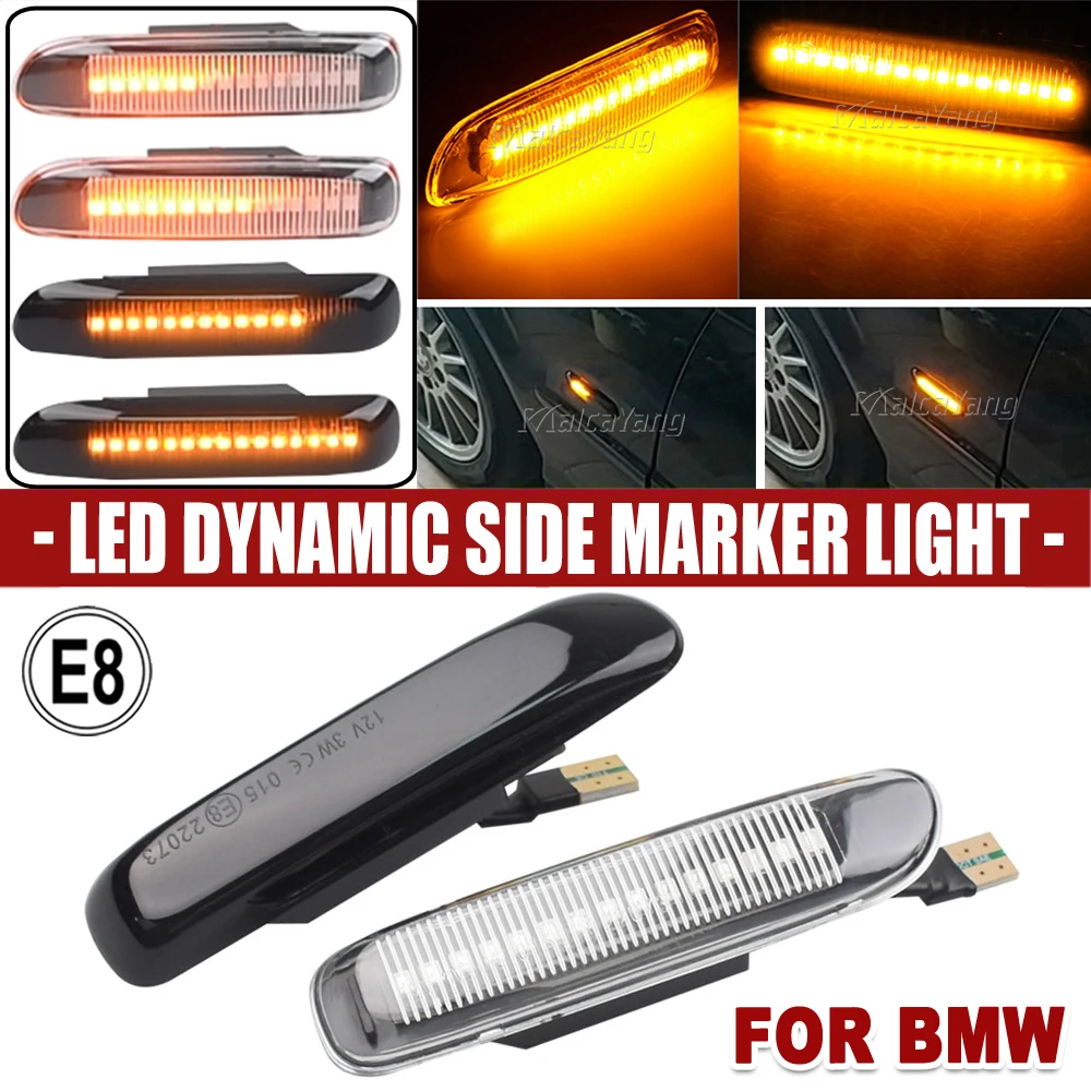2 個スモークブラック Led ダイナミックターンシグナルライトサイドフェンダーマーカーシーケンシャルインジケータランプトリム BMW 3 シリーズ E46 1997-2001