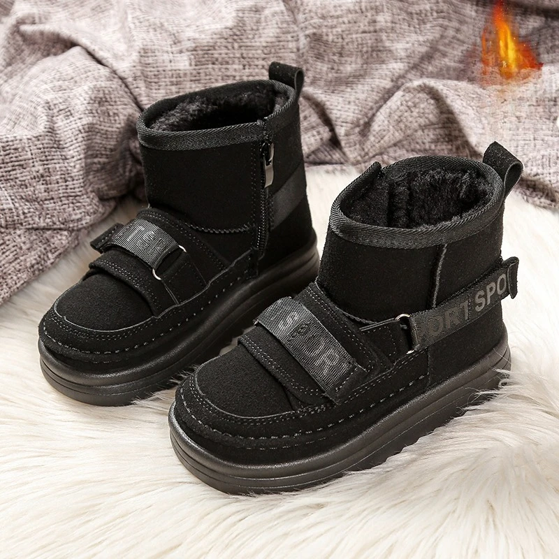 

2025 New Children Snow Boots 3-18 Years Old Padded Thickened Boys Girls Cotton Shoes Winter New Casual Hundred Kids Short Boots