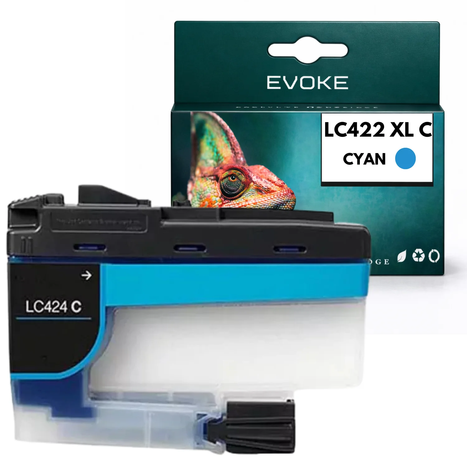 Evoke Compatibele Inkt voor Brother Lc424 Lc-424 Lc-424Xlc Lc424Xlc Lc424Xl Lc-424 XL Cyaan Dcp-J1200W Dcp-J1200We