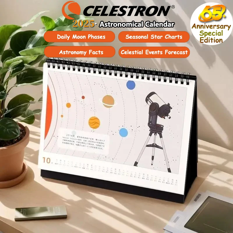

Celestron Astronomical Telescope 2025 Desk Calendar - Celestial Events Almanac & Observatory Diary&Celestial Events Forecast