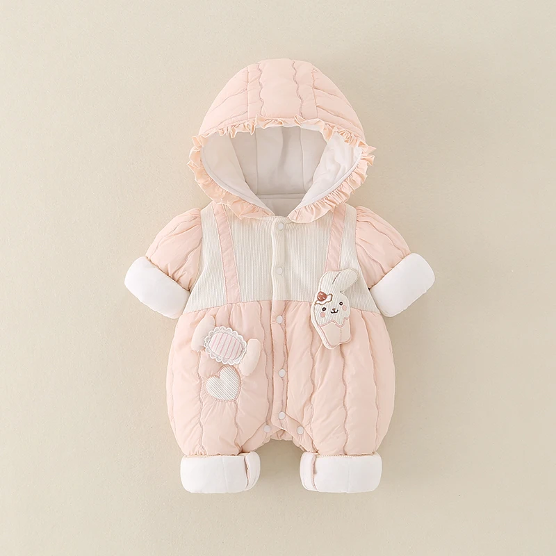 Entzückendes Prinzessinnen-Outfit, Baumwoll-Rer-Anzug für Babys, Herbst-Winter-Kleidung, hohe Taille, lange Hosen, Baumwollstoff