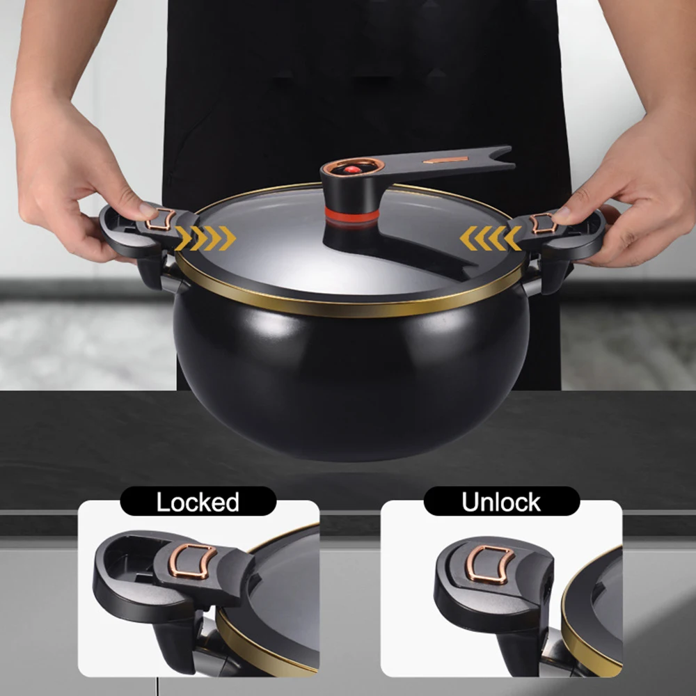 7L Large Capacity Chubby Micro-Pressure Pot 26cm Non-Stick Stew Pot MultiFunctional for Induction Cooker & Gas Household Kitchen