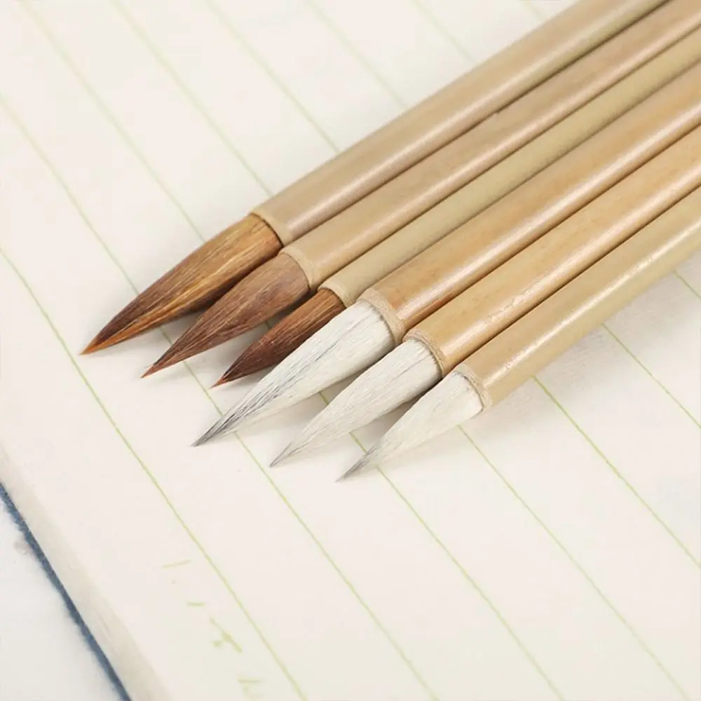 

Ancient Oil Watercolor Chinese Calligraphy Brush Wolf Hair Bamboo Scriptures Writing Brush Oil Painting Art Paint Brush Class