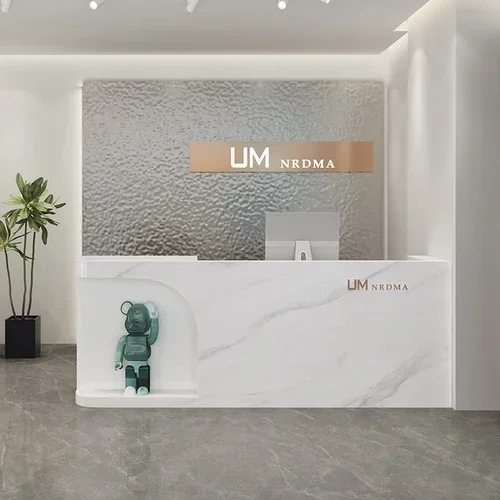 Simple Modern Clothing Cosmetology Shop Cashier Stainless Steel Bar Counter Store Reception Counter