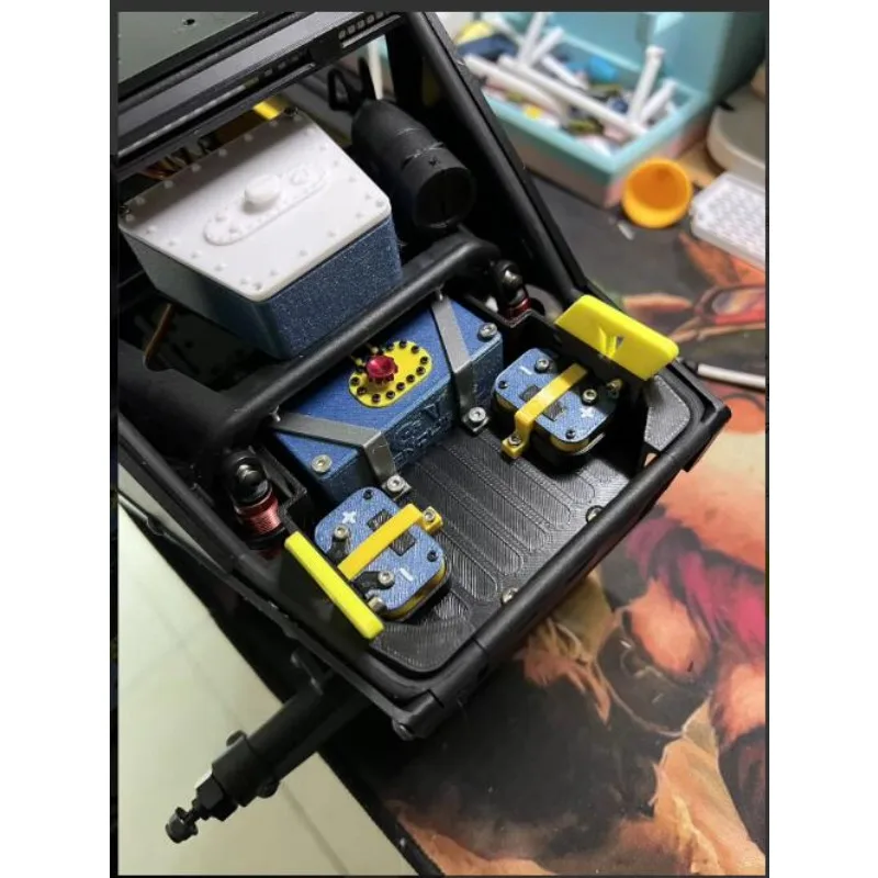 3D Printed Rear Bucket with Simulated Fuel Tank&Battery for 1/10 VP H10 Optic RC Crawler,Compatible with 4WS Four-Wheel Steering