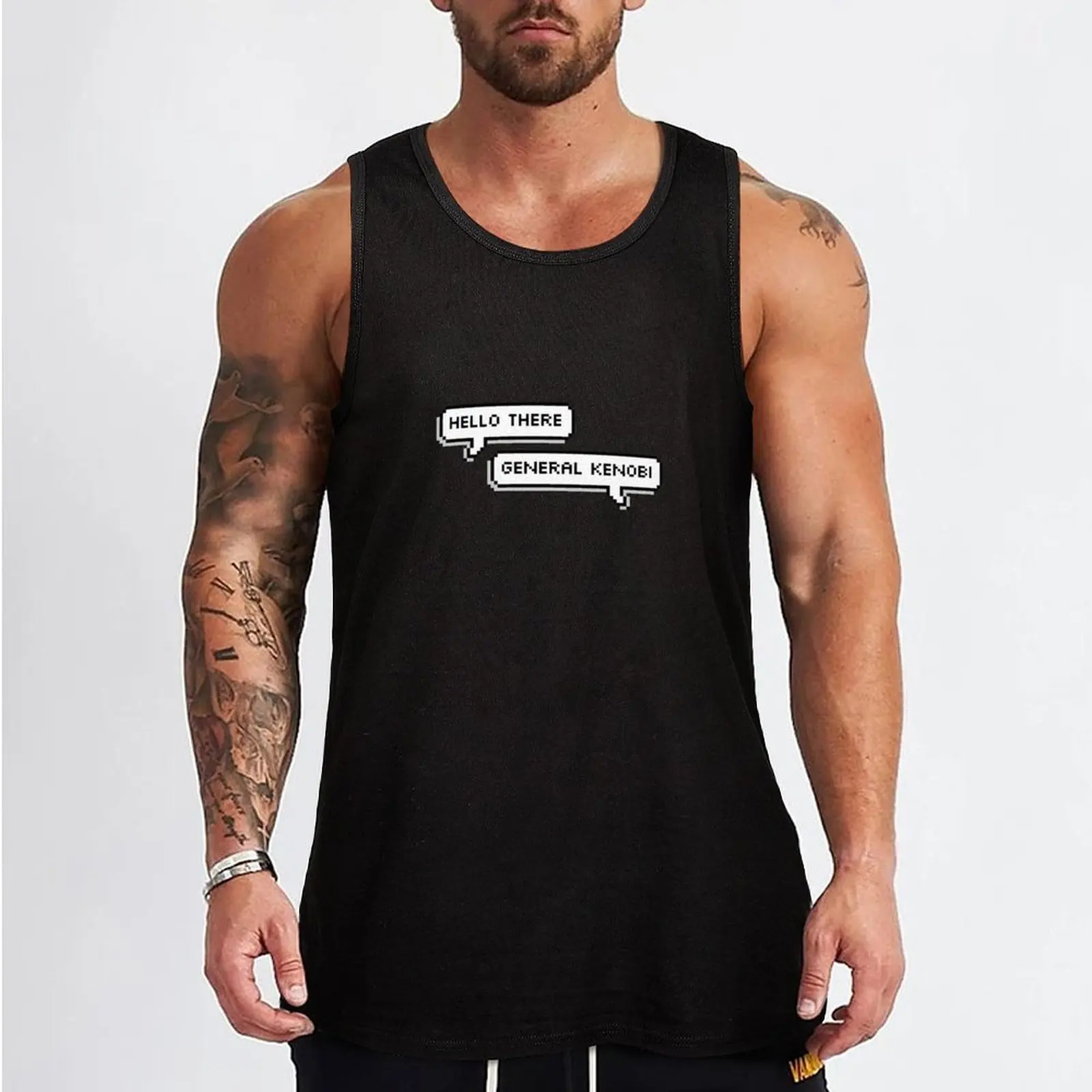 Hello There Tank Top men clothing gym training accessories