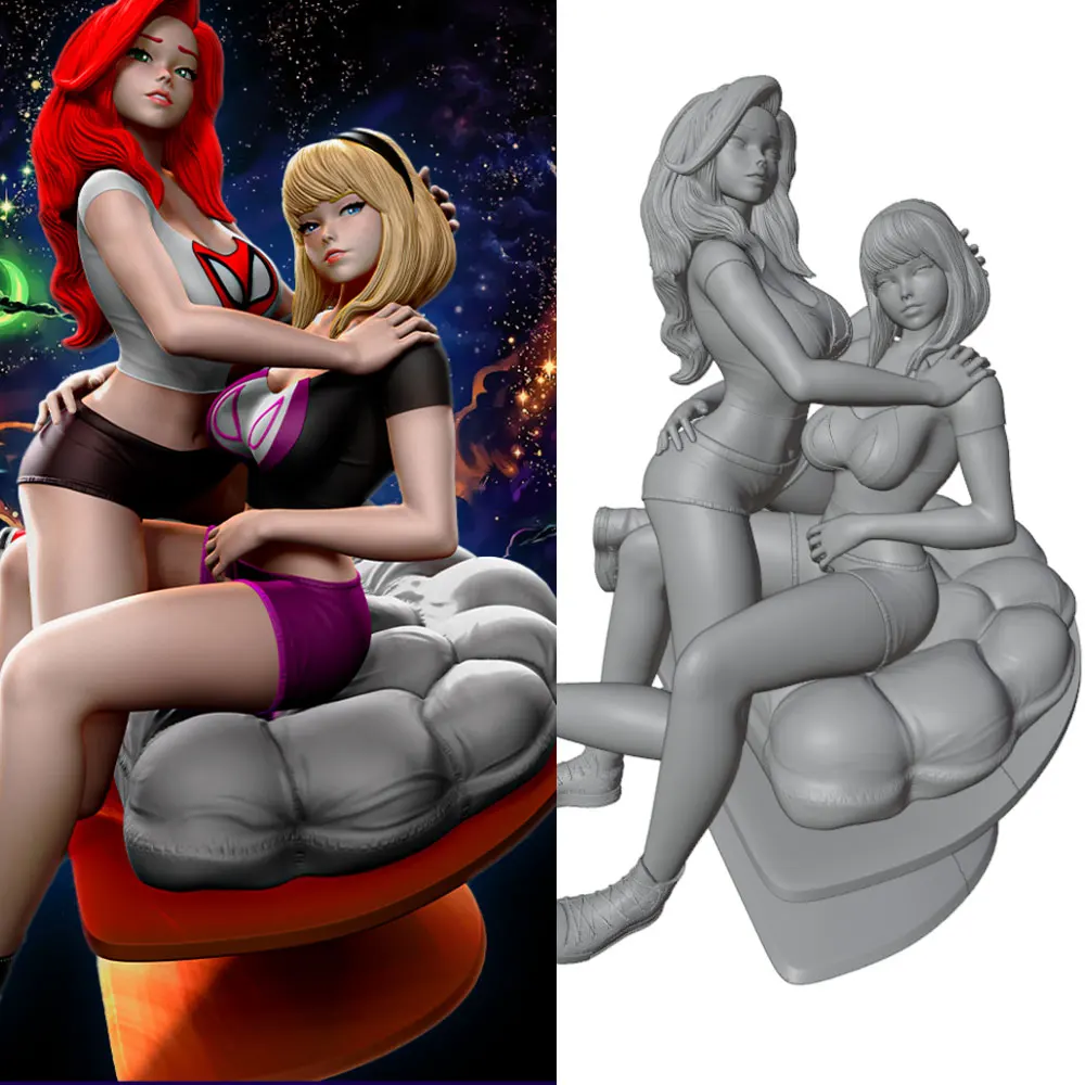 

Наборы моделей из смолы 1/24 NSFW Sexy Girl, миниатюрные 3D-печатные серые фигурки, DIY-модели кукол, несобранные и неокрашенные