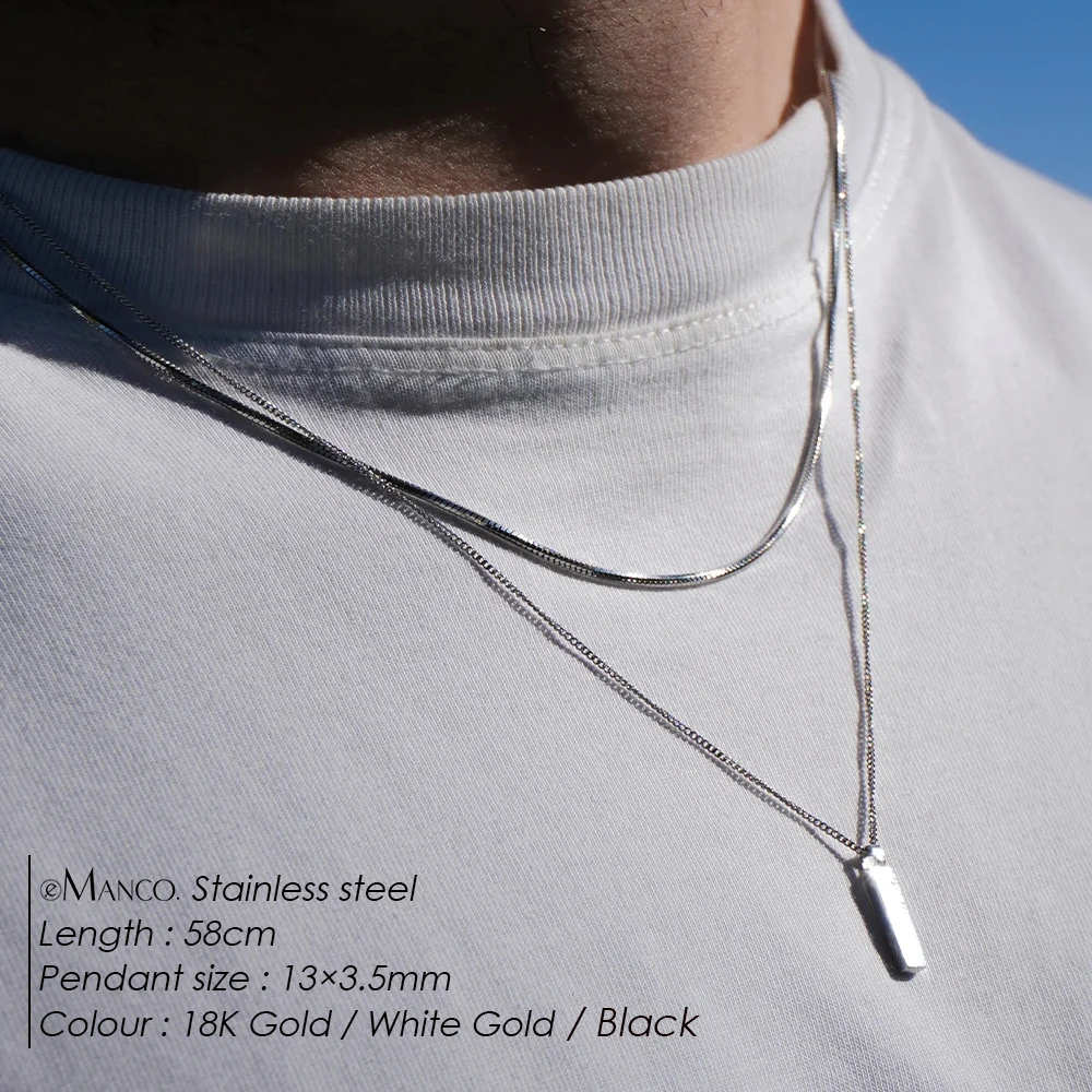 EMANCO Men's Titanium Steel Chain 1MM Cuban Chain Collarbone Stainless Steel Necklace Chain Waterproof Jewelry Wholesale Direct