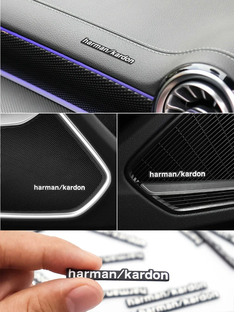 Harman Kardon BOSE aluminum 3D car audio stickers Including For bmw Alfa Romeo Lada Skoda Hyundai Volvo Audi Jaguar Jeep Toyota