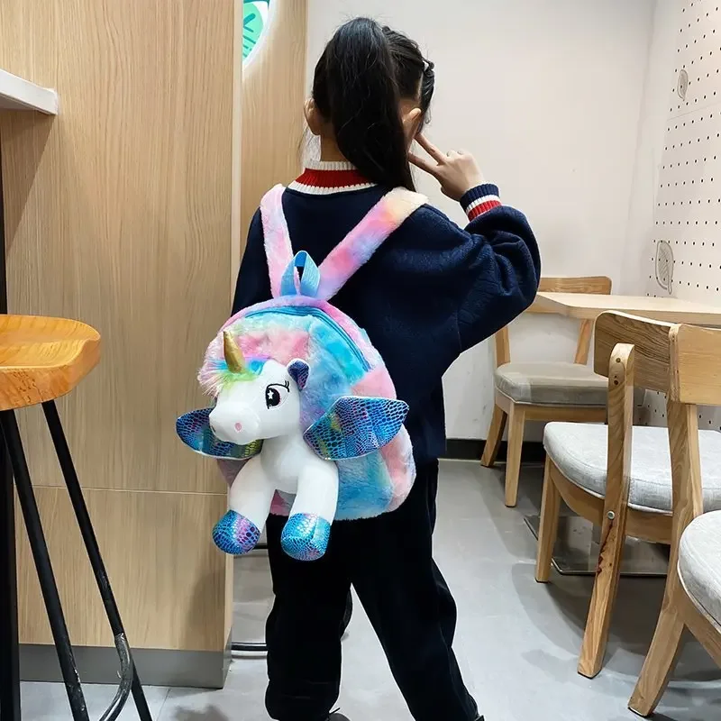 Kids Backpack Cute Stuffed Unicorn Toys Toddler Backpack Plush Unicorn Backpack Mini Soft Lightweight Travel Bags for Boys Girls