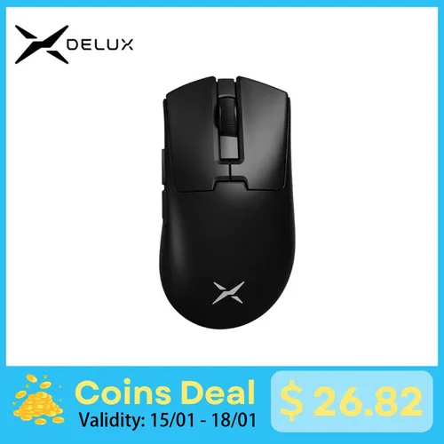 Ratón inalámbrico para juegos Delux M900mini PRO, ergonómico, ultraligero, 40g, PAW3395, 8K Hz, para manos medianas a pequeñas, PC, portátil y jugadores