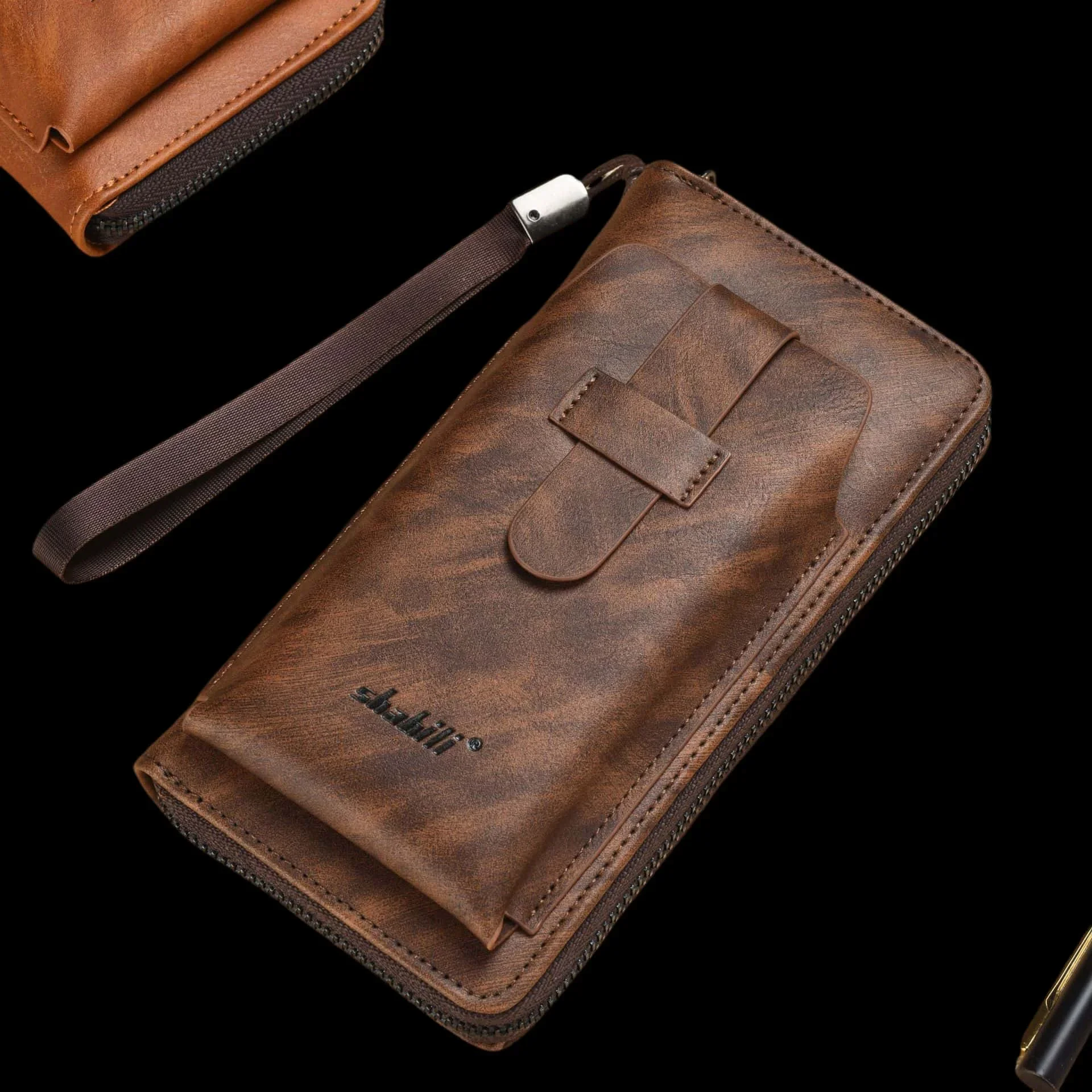 

New Men's Wallet, Fashion Soft Wallet, Zipper, Multi-card Position, Youth Wallet, Mobile Phone Bag, Capacity.