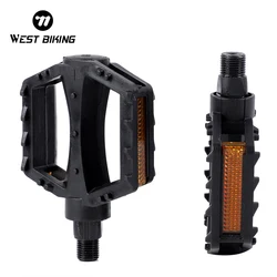 WEST BIKING Kids Bicycle Pedals Ultralight Anti-Slip ABS Safety Warning Reflector Children Cycling 9/16 1/2 Kids Bike Pedals