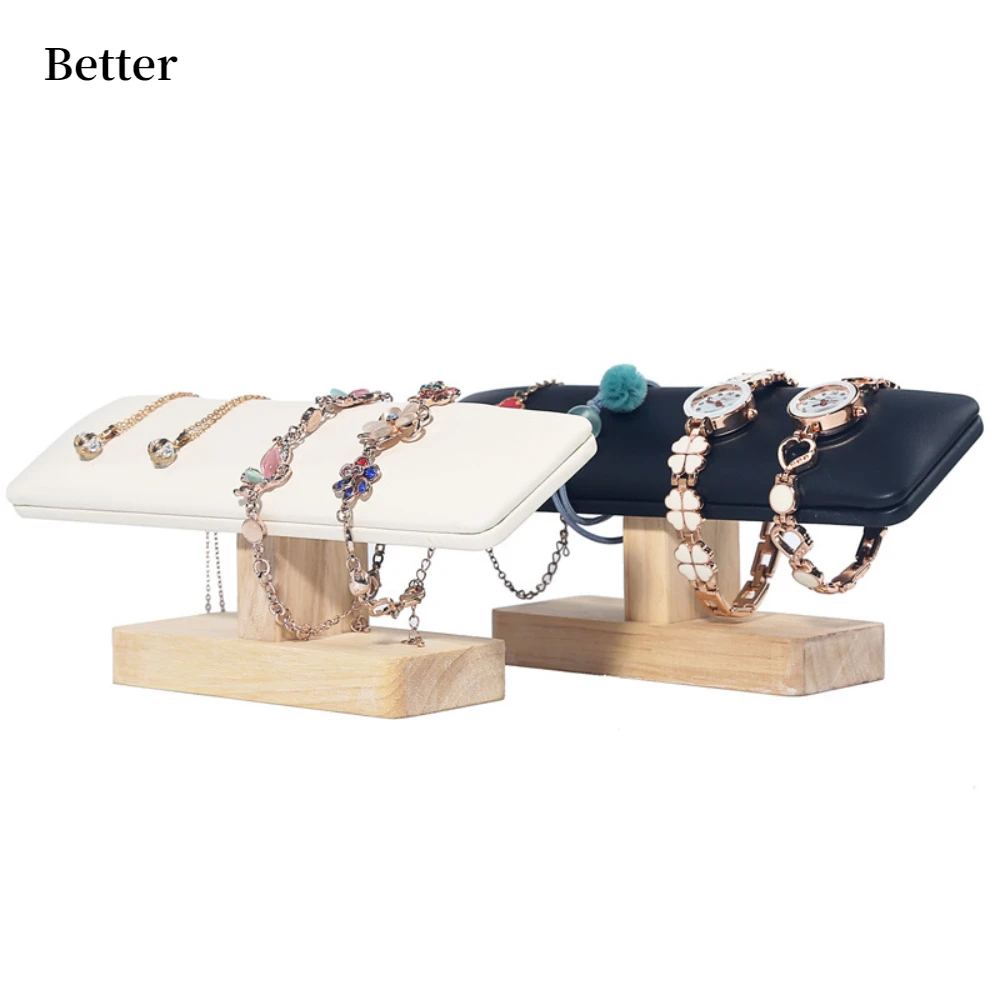 

1Pc Wooden Watches Display Stands Base Watch Necklace Bracelet Organizer Rack Bangle Scrunchie Headband Showcase Stands