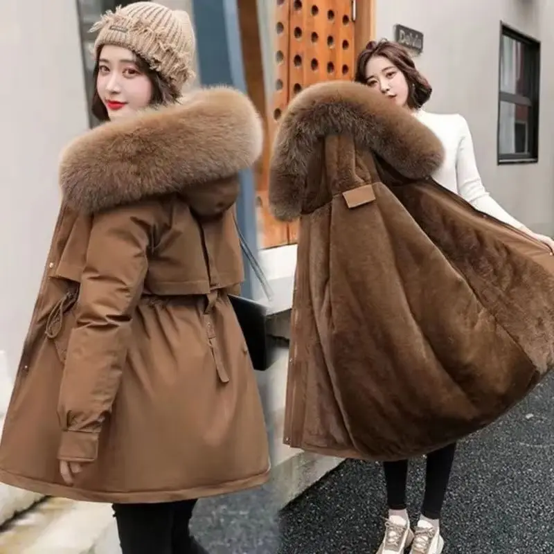 

Winter Parkas Jacket Women New Fashion Korean Loose Hooded Thick Warm Casual Cotton Padded Coat Female Overcoat Casual Lady Tops