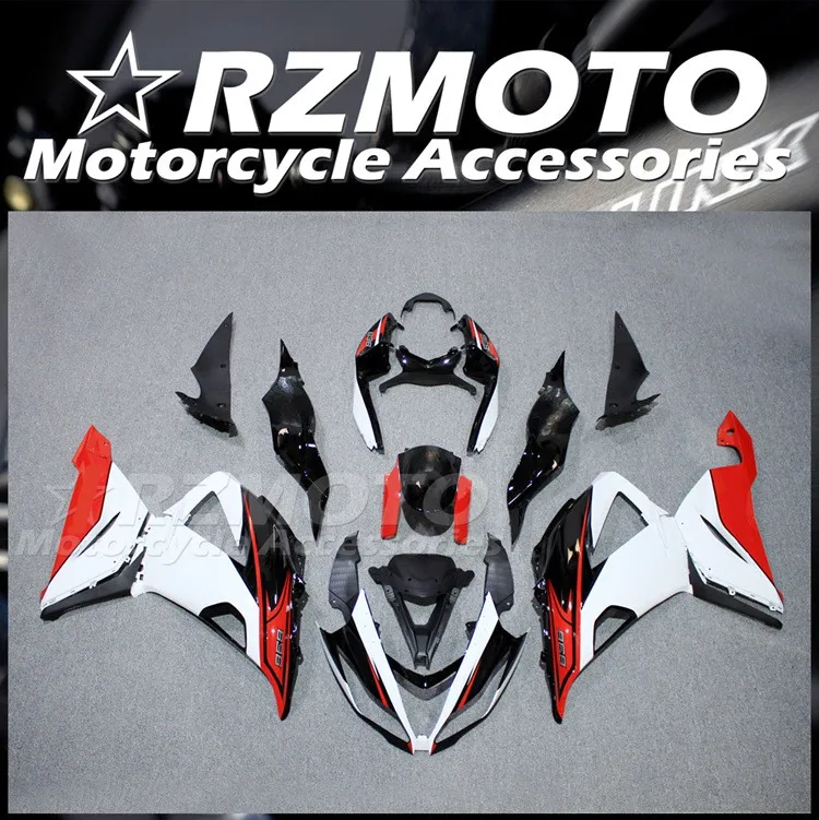 4Gifts New ABS Fairings Kit Fit For KAWASAKI ZX-6R 13 14 15 16 17 636 2013 2014 2015 2016 2017 2018 Bodywork Set Red White