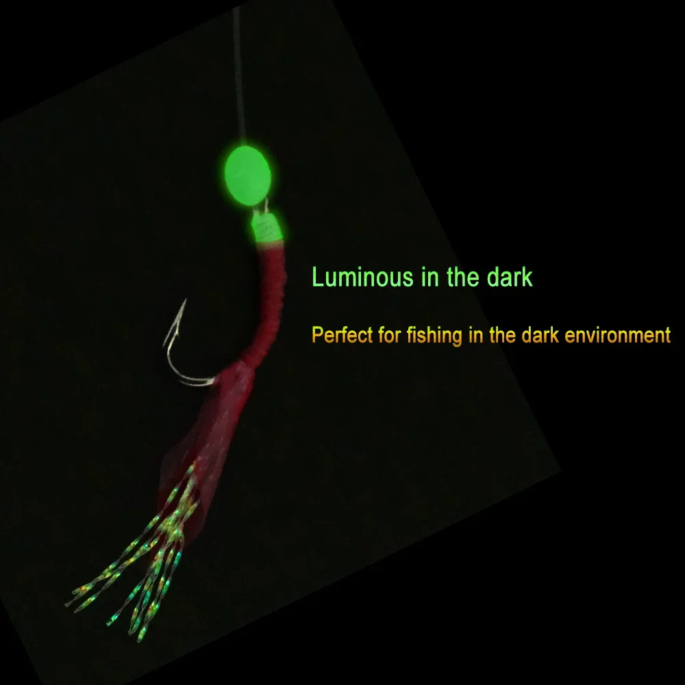 الجملة مقلد الأسماك Sabiki الحفارات المياه المالحة الاصطناعي الصيد السحر مضيئة البحر الطعم سلسلة السنانير فلاش بهرج السحر manuf