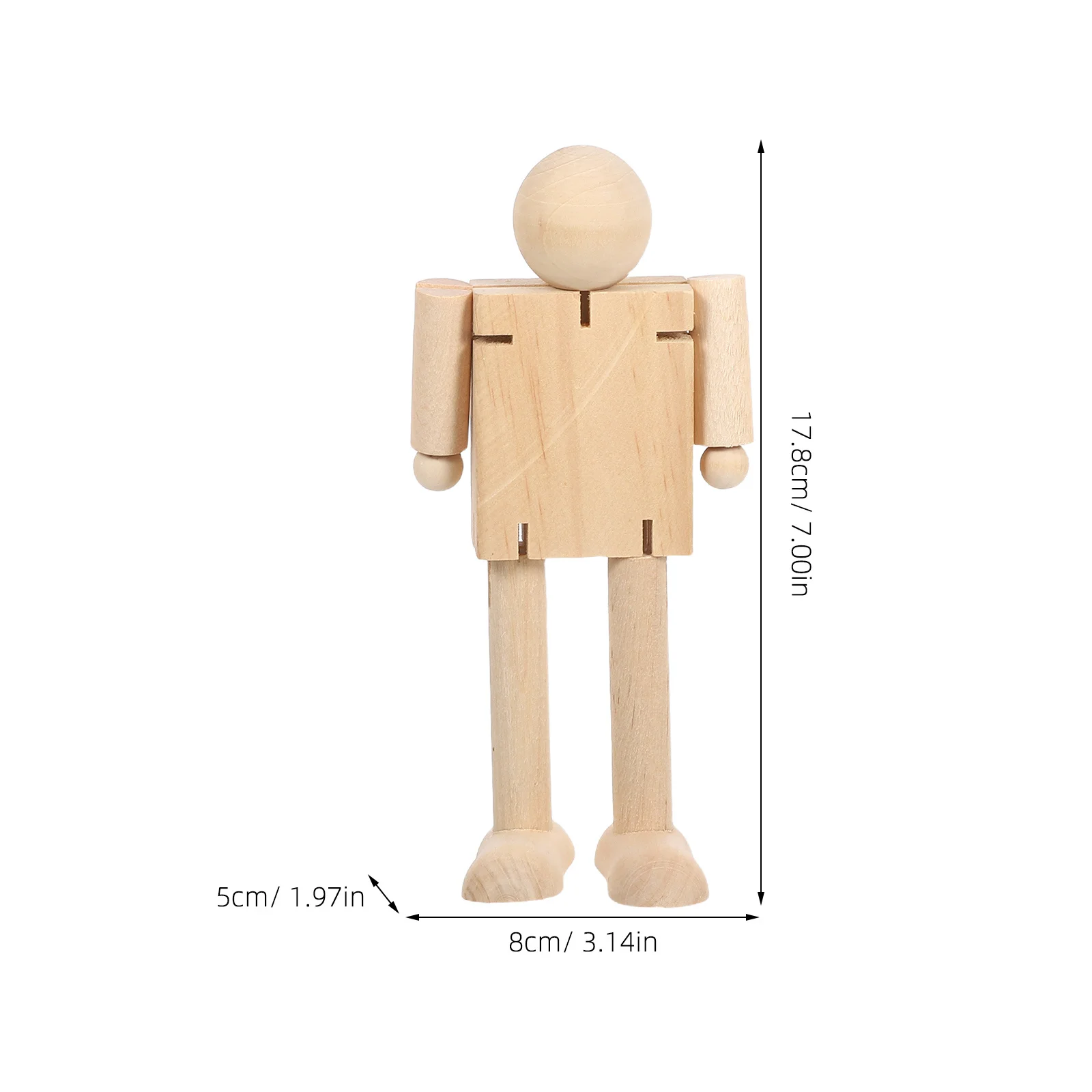 3 قطع روبوت خشبي: شخصية كلاسيكية من الخشب الصلب للرسم والديكور - عارضة أزياء مشتركة لتعزيز التعبير الإبداعي #3