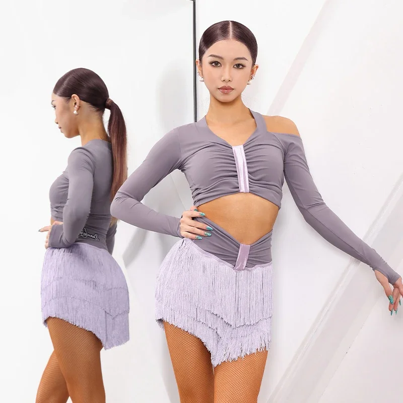 

Adults Sexy Latin Dance Costume Women Samba Chacha Top Tassels Skirts Latin Dance Performance Clothing Stage Wear