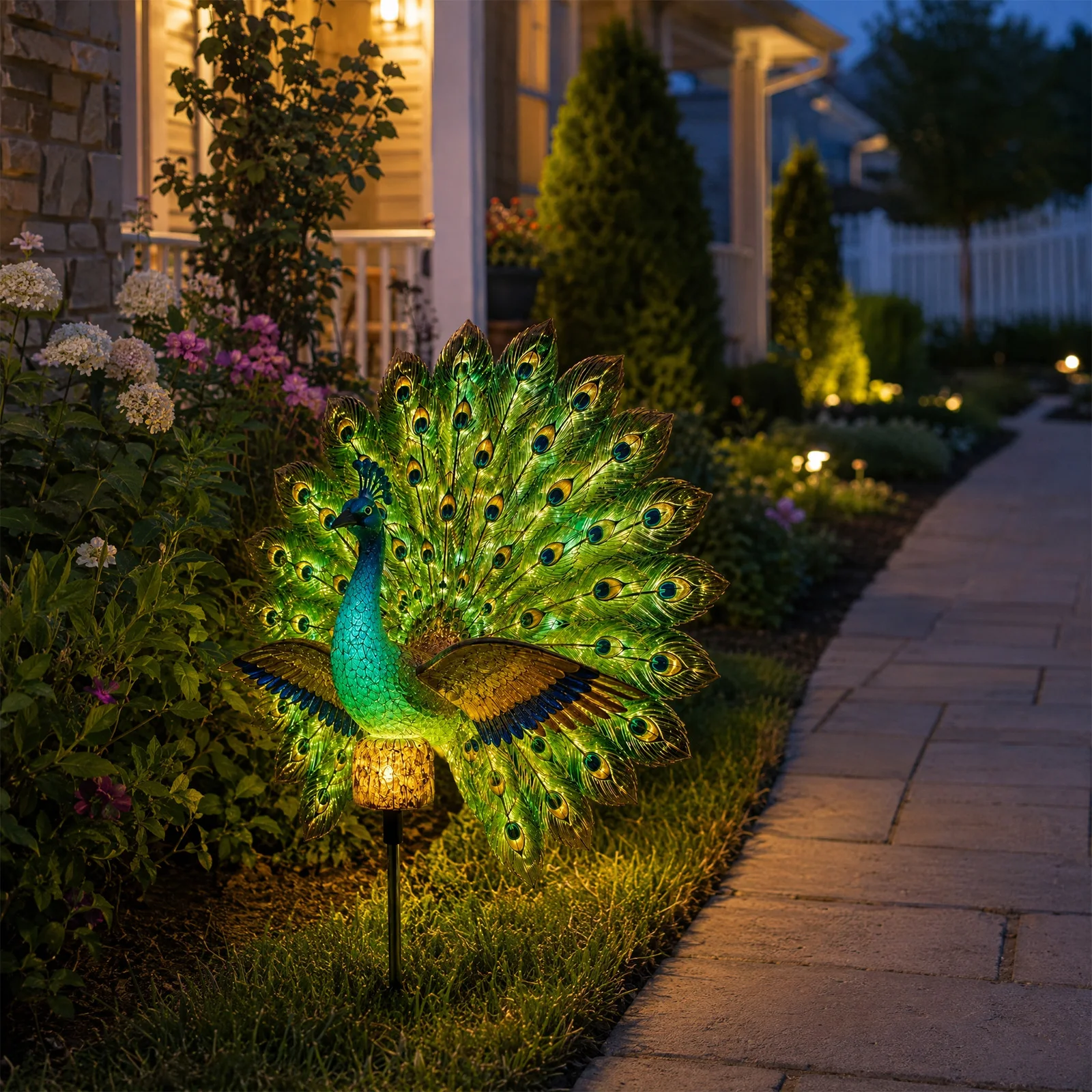 Solar Powered Peacock Figurine - Outdoor Power Stake review and price