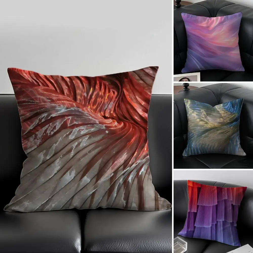G-Gradient Iridescent Pleated Cushion Cover Pillow Case Soft Friendly Fabric & Concealed Zipper