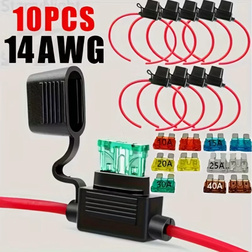 10Pcs 14AWG Inline …