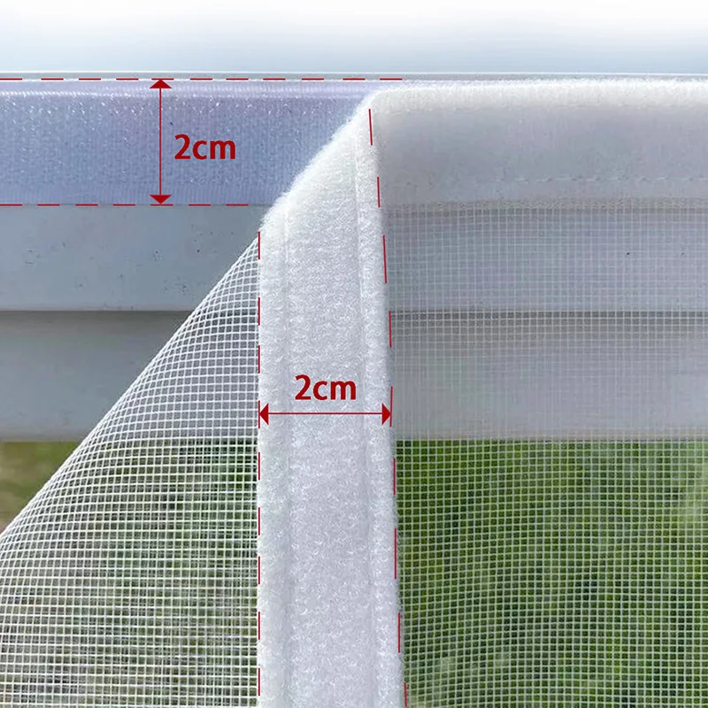 Konfigurowalne okno z białym ekranem, domowe zasłony odporne na komary i owady, samoprzylepna niewidoczna moskitiera, odłączana