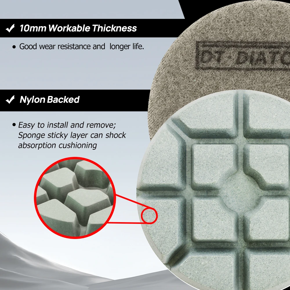 DT-DIATOOL 3pcs Diamond Concrete Polishing Pads Set 80mm Thickened Resin Bond Sanding Discs for Concrete Floor Repairing