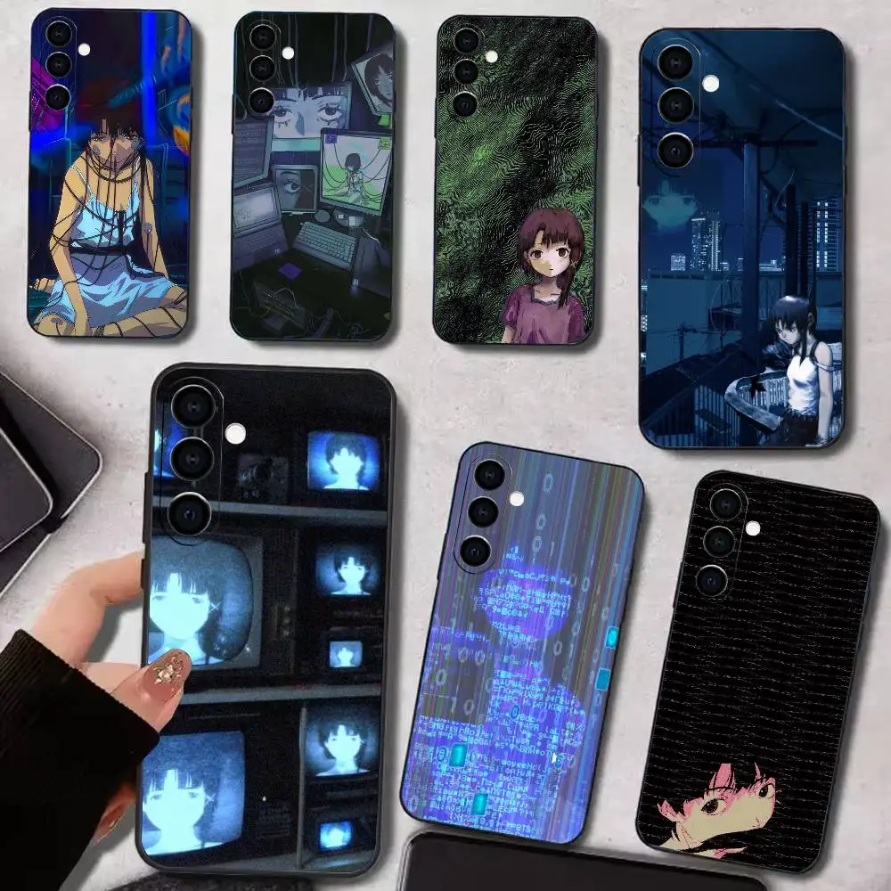 Funda de teléfono SERIAL Experiments LAIN para Samsung Galaxy A73,A72,A71,A70,A53,A52,A51, otros, cubierta negra suave