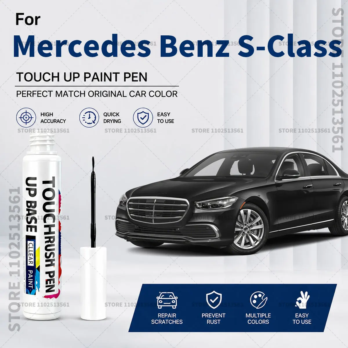 For Mercedes Benz S-Class Car Paint Touch Up Pen Scratch Repair Remover Auto Body Repair Marker Waterproof Car Paint Repair Tool