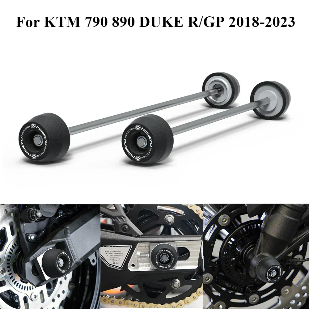 

For KTM 790 890 DUKE R/GP 2018-2023 Front Rear Wheel Axle Fork Crash Protector Pad Slider Stand