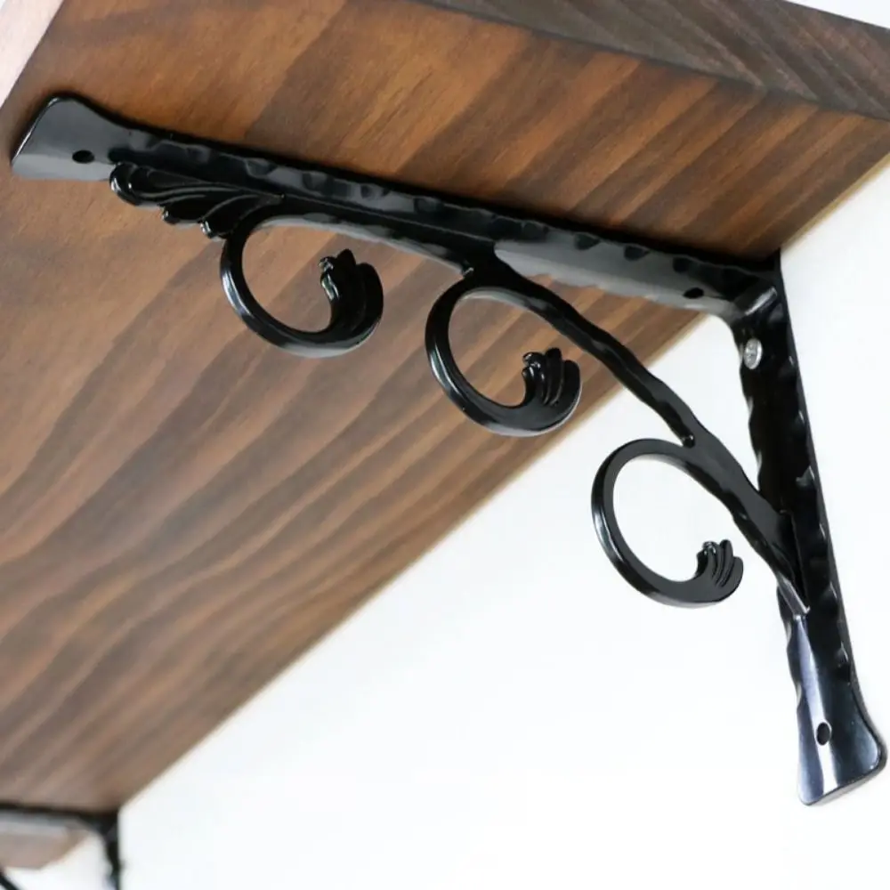 1 Piece Easy Install Steel Wall Mounted Bracket Black L Shaped L Shaped Bracket Heavy Duty Brace Shelf Bracket Home Decor