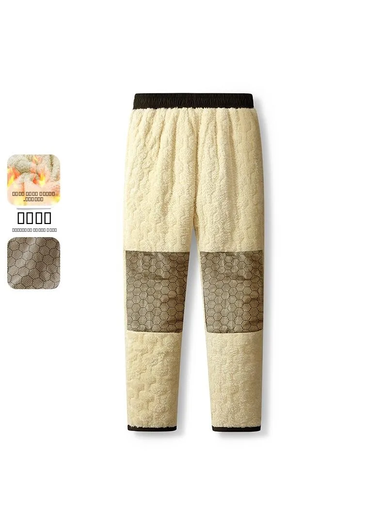 

Мужские повседневные брюки свободного кроя с прямыми штанинами, осенне-зимние, больших размеров, из овечьего флиса, для мужчин среднего возраста, длинные