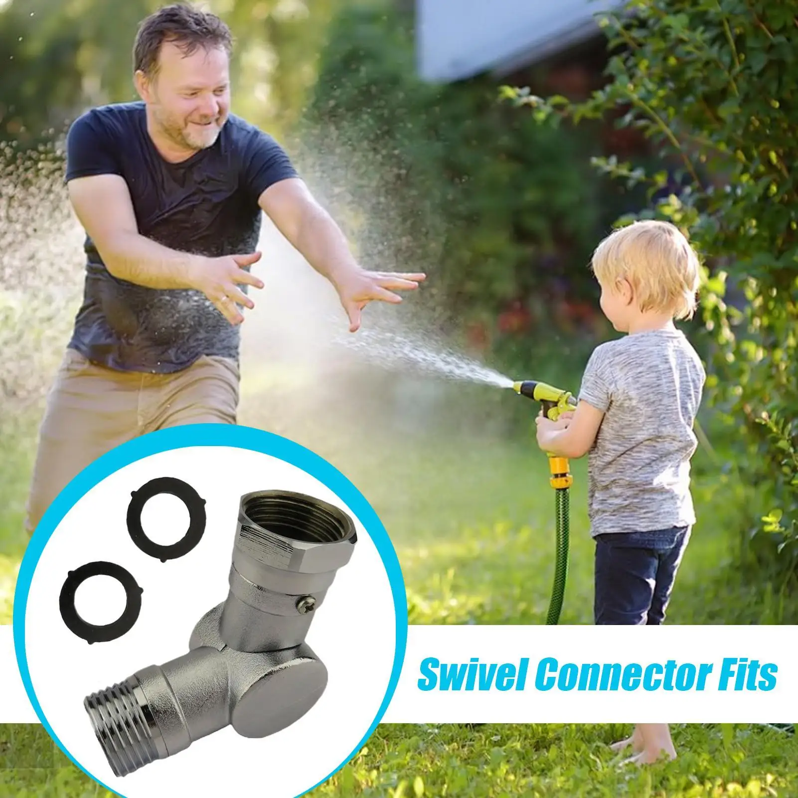 

Поворотный соединитель садового шланга, вращающийся на 180 и на 360 градусов адаптер для шланга, регулируемые фитинги для труб для обслуживания бассейна, подъездная дорога