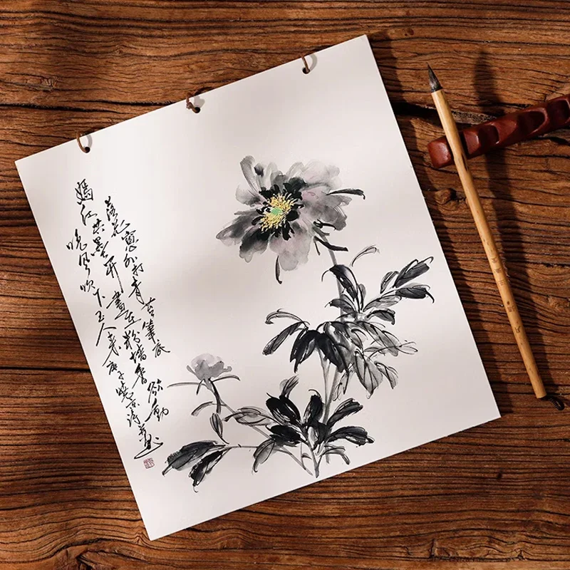 Portable Square Xuan Paper Painting Book Thickened Folded Chinese Painting Calligraphy Practice Xuan Paper Card Books Art Supply