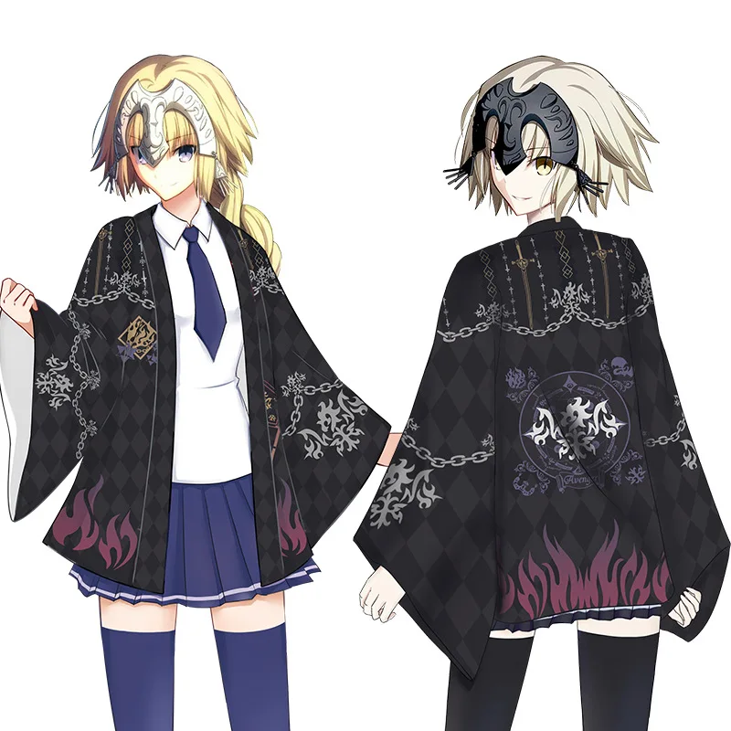 Anime Fate FGO Okita Souji Mordred Joan of Arc Saber Cosplay Cloak Cape Coat Japanese Kimono Haori Cover up Cardigan Women Men