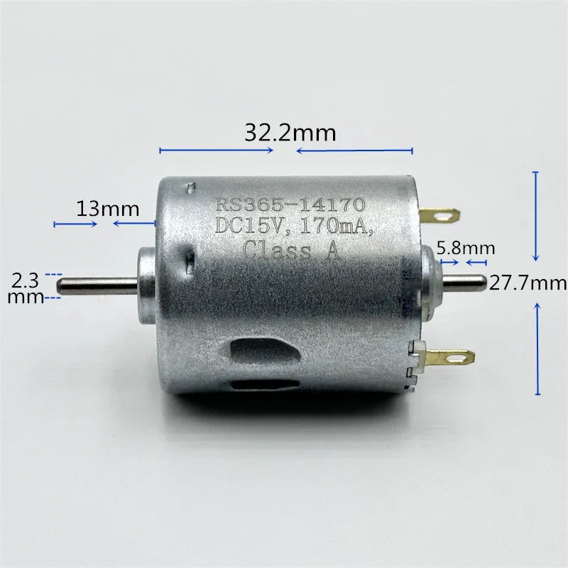 RS-365SH-14170 Mini  Motor DC 6V- 24V 10300RPM Dual 2.3mm Shaft Carbon Brush Electric Motor For Toy Sweeper Robot Vacuum Cleaner