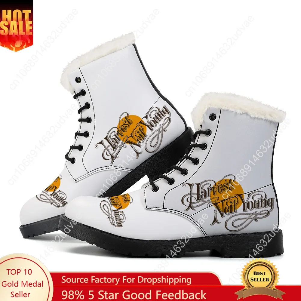 

Neil Young Plush Boots Mens Womens Teenager Shoes Casual Boot Outdoor Light High Quality Couple Print on Demand Customize Shoe