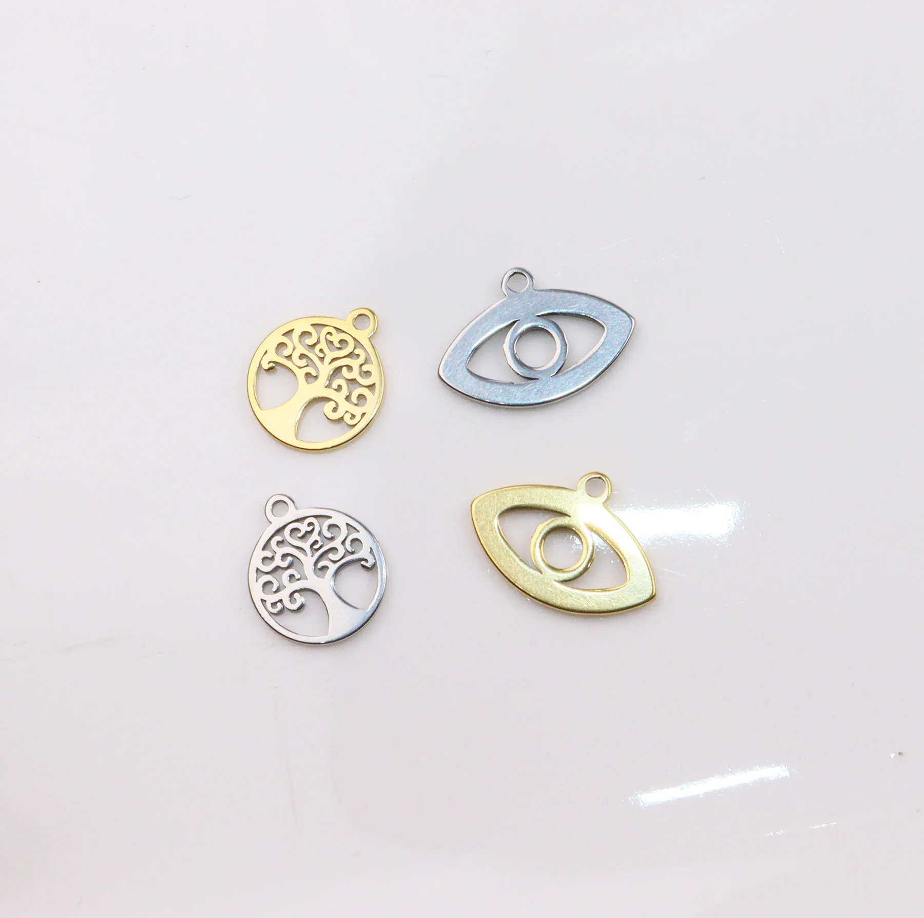 

10 шт. оптовая продажа подвески из нержавеющей стали против аллергии «дерево глаз» ожерелье серьги браслеты бесцветные 2 цвета