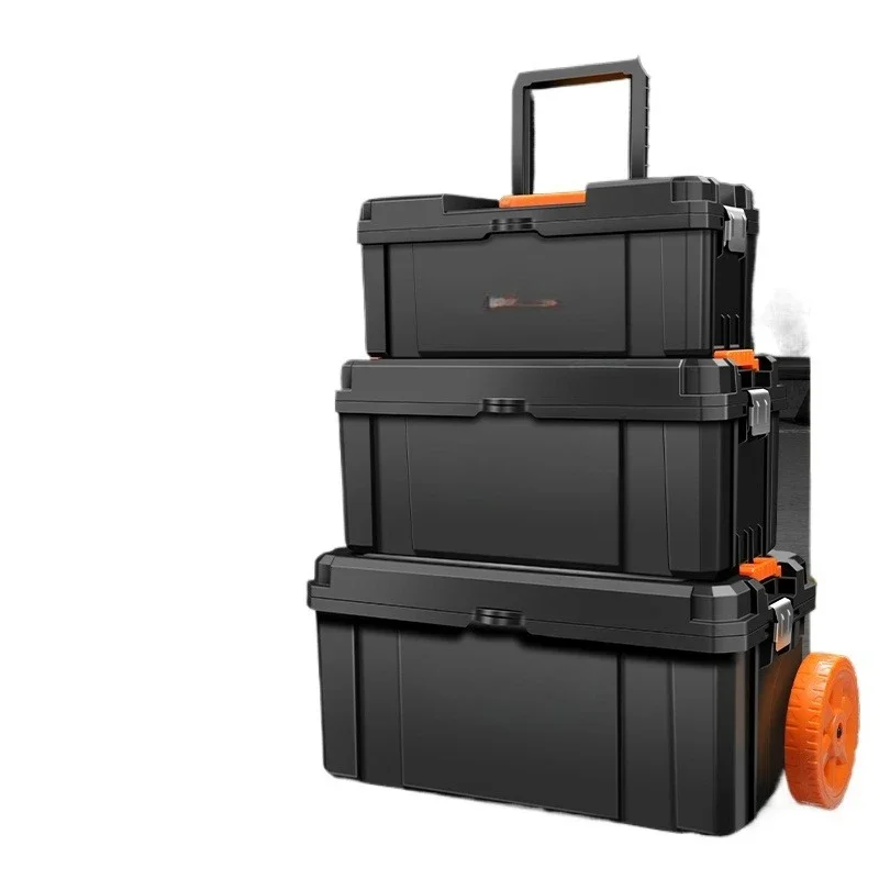 

Toolbox Combined trolley case Electrical maintenance Stacking three-layer storage box Mobile storage box with wheels