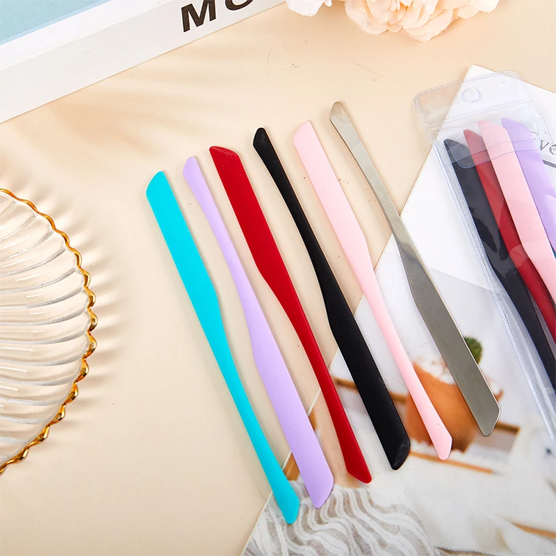 1Pcs stainless steel /silicone Makeup Toner Spatula Mixing Stick Foundation Cream Mixing Tool Cosmetic Make Up Tool
