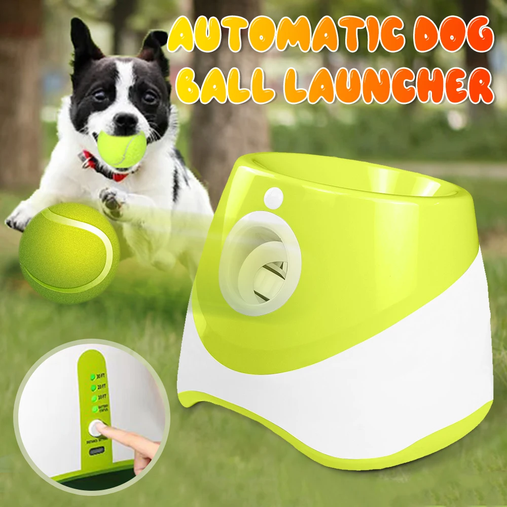 

Interactive Automatic Dog Ball Launcher Rechargeable USB Tennis Thrower Interactive Catapult Device for Medium Large Dog Pet Pla