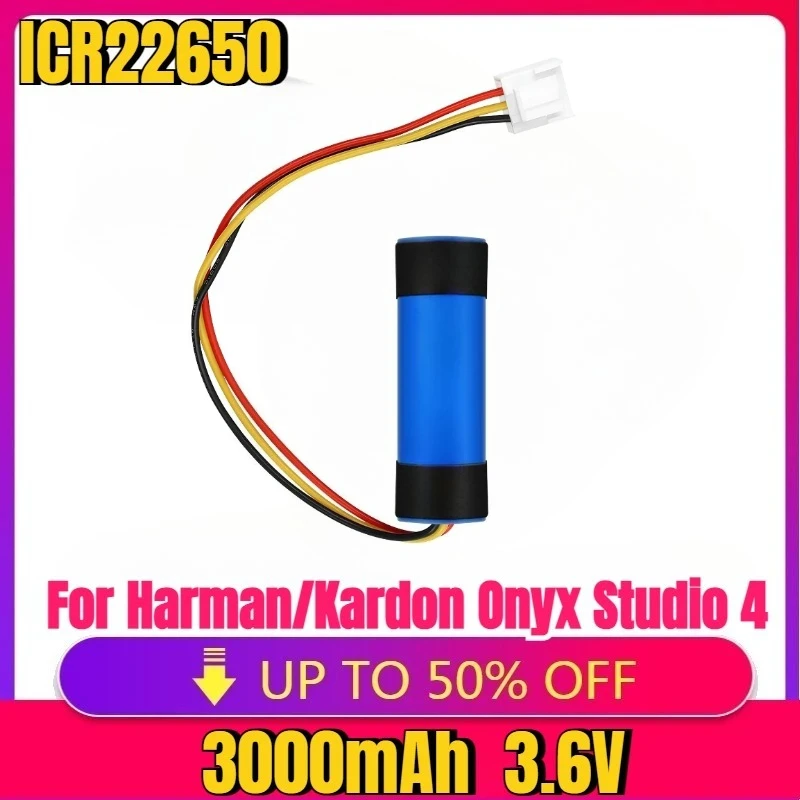 

For ICR22650 3000mAh 3.6V New High quality Replacement Battery For Harman/Kardon Onyx Studio 4 Bluetooth Speaker Batteries