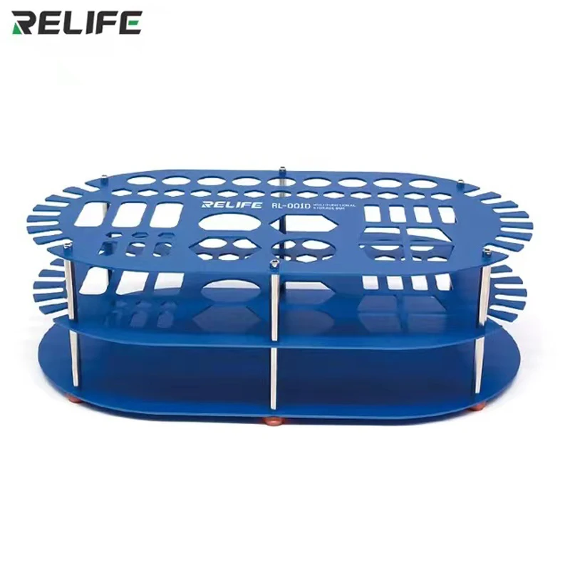 RELIFE RL-001D Non-slip Metal Multifunctional Storage Box with Large Capacity Mobile Phone Repair Tweezers Screwdriver Organizer