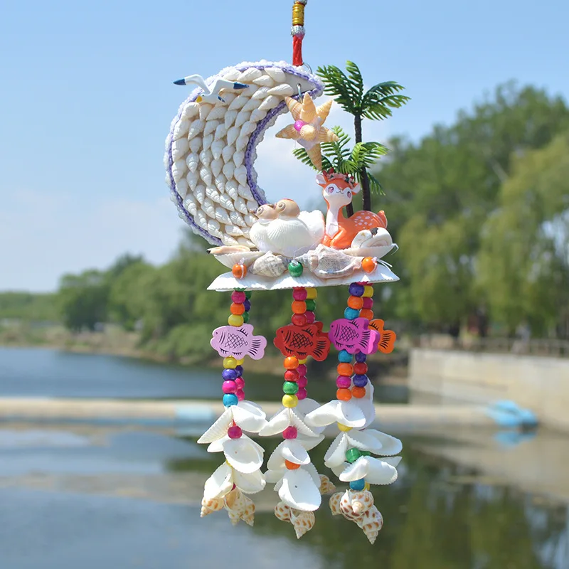 Natural Seashell Wind Chime Hanging Decor Beach Nautical Mobile for Window Garden Home Bar Porch Patio Gift - view 2