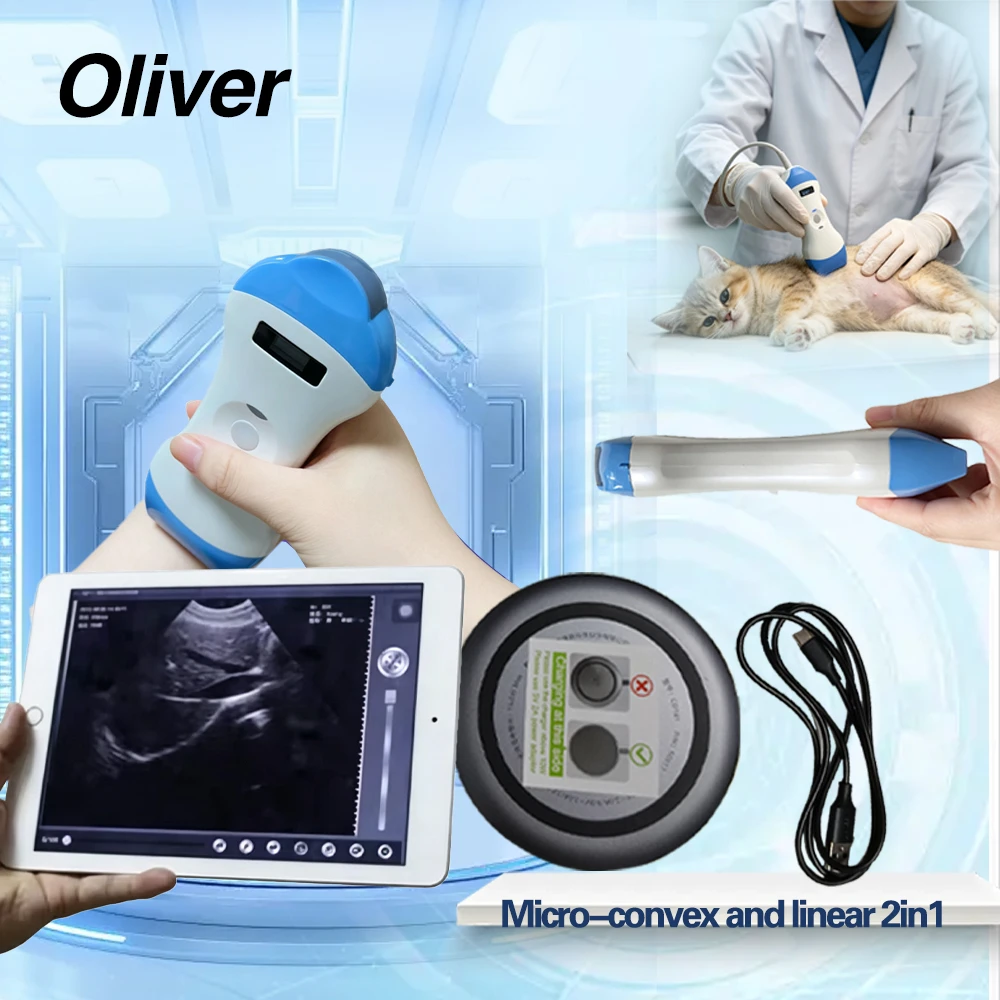 Wireless Ultrasound Scanner, 2 Mode micro Convex Linear B, B/M, Color, PDI, PW support iOS Android Windows Easy to use
